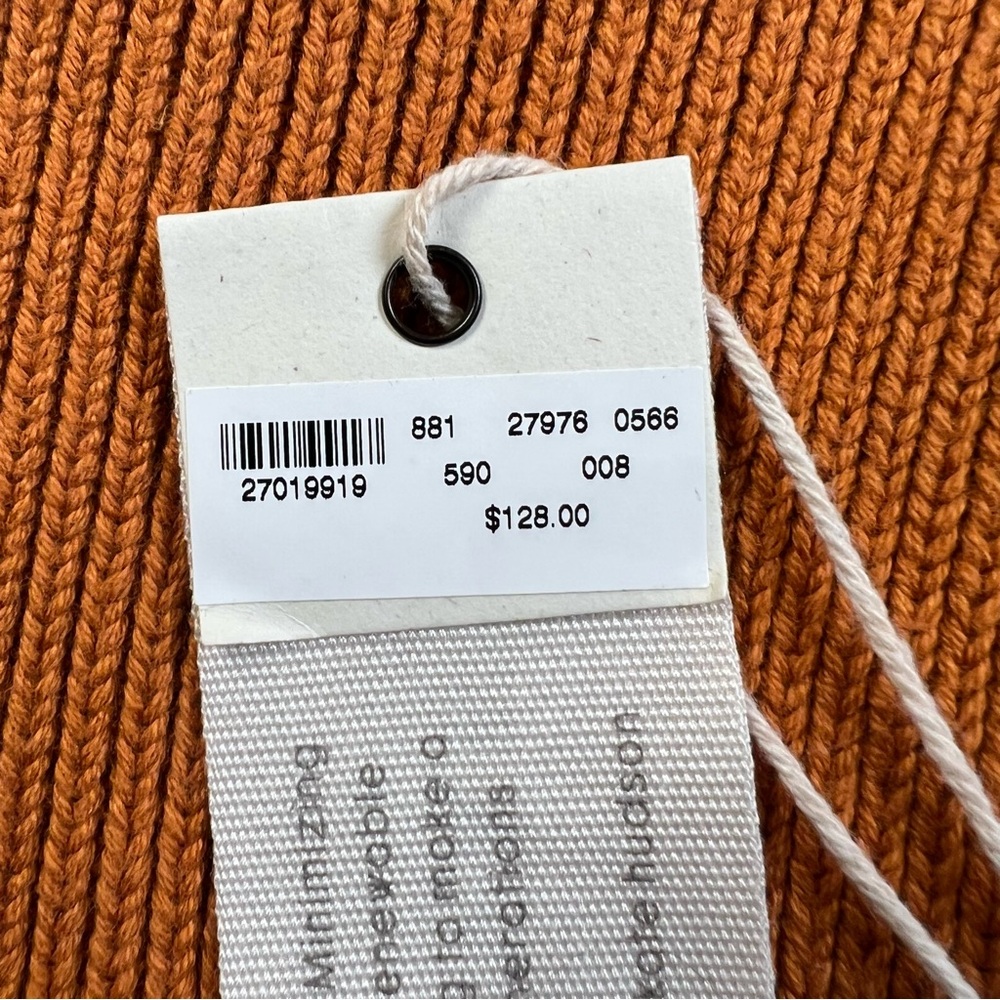 Happy Nature Sweater Dress Orange‎ Mock Neck Peplum Long Length Knit women's Lg - Picture 7 of 15